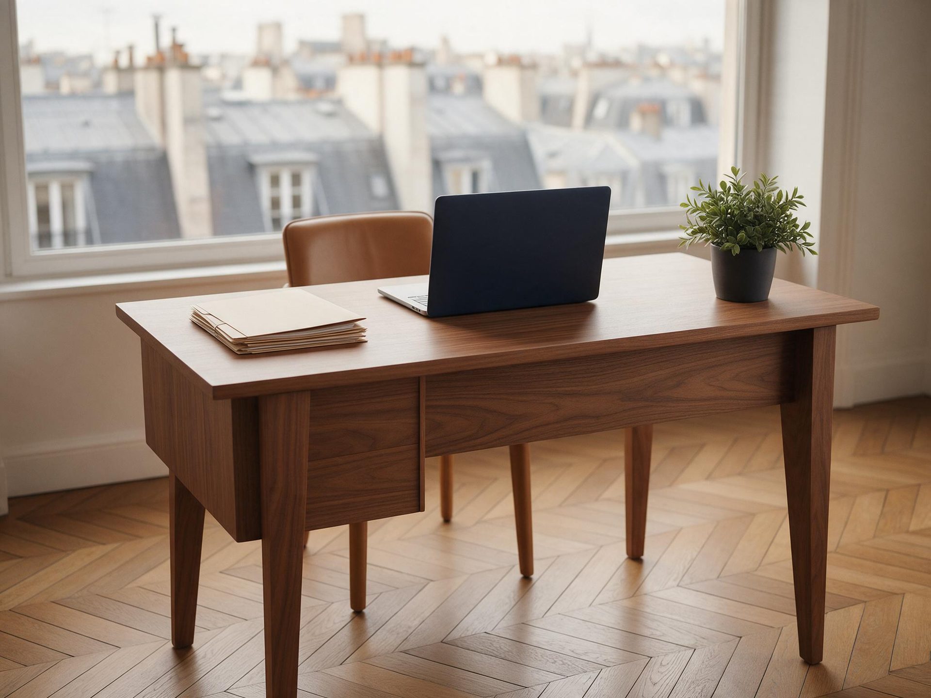 Bureau du cabinet, vue sur les toits parisiens