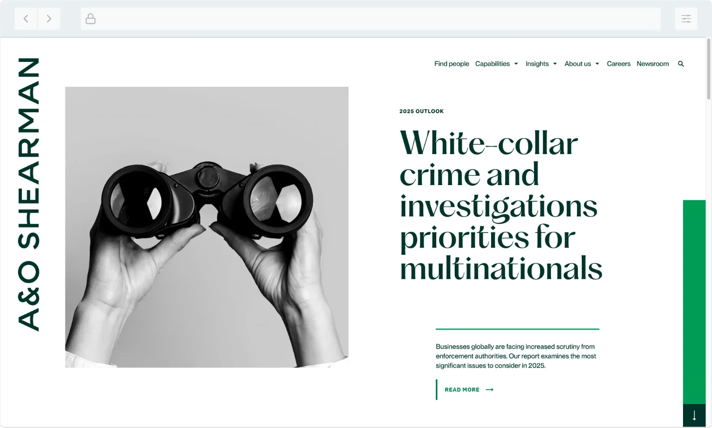 Capture du site — a&o shearman