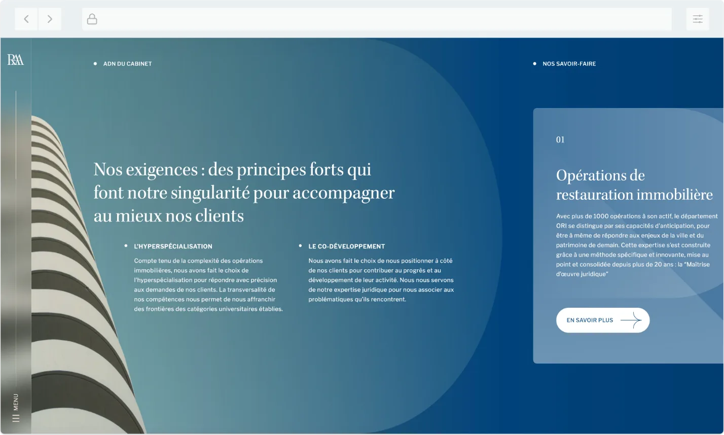 Capture du site — riviere avocats associes