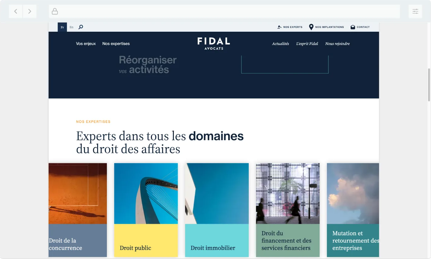Capture du site — fidal