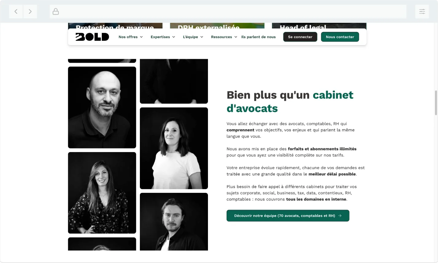 Capture du site — bold avocats