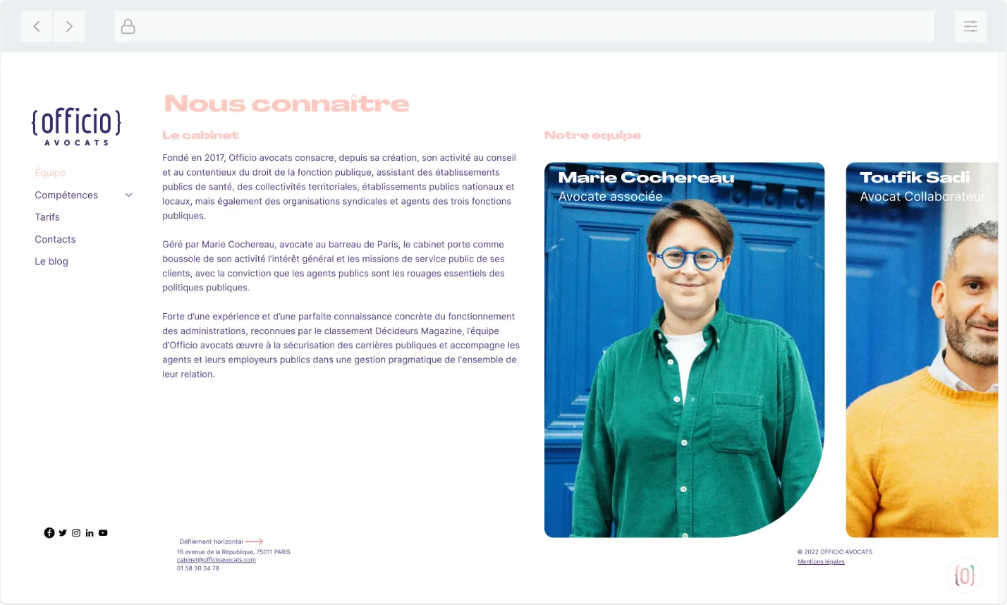 Capture du site — officio avocats