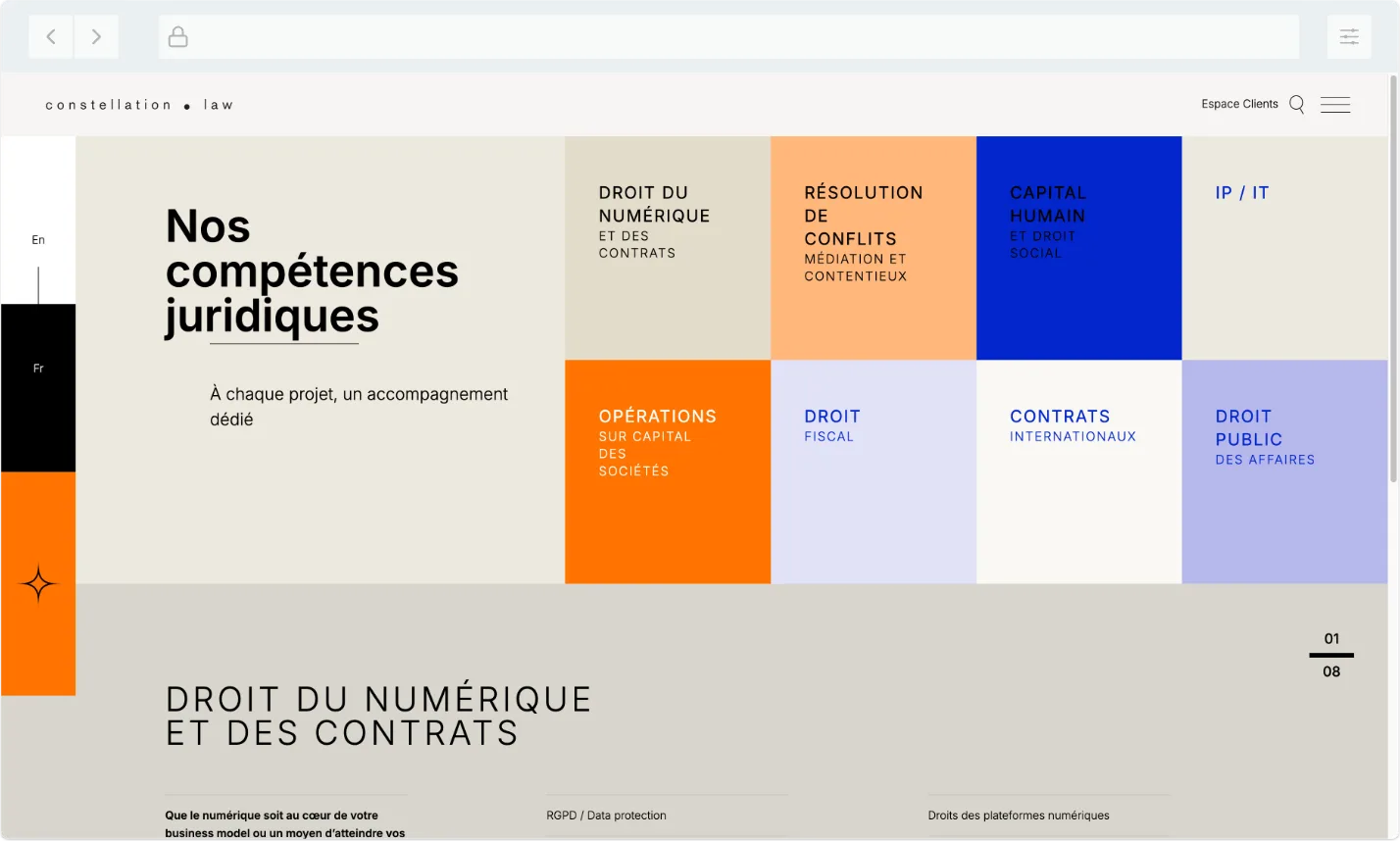 Capture du site — constellation avocats