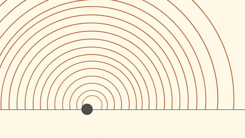 Illustration Bauhaus : des ondes concentriques émanant d'un point géolocalisé — le référencement local d'un cabinet
